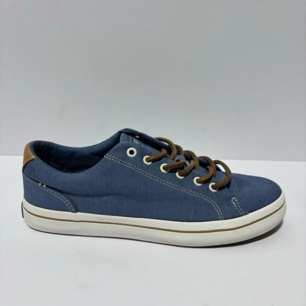 Sperry Men’s Striper LTT Linen Blue Canvas Sneakers, Size 6 M